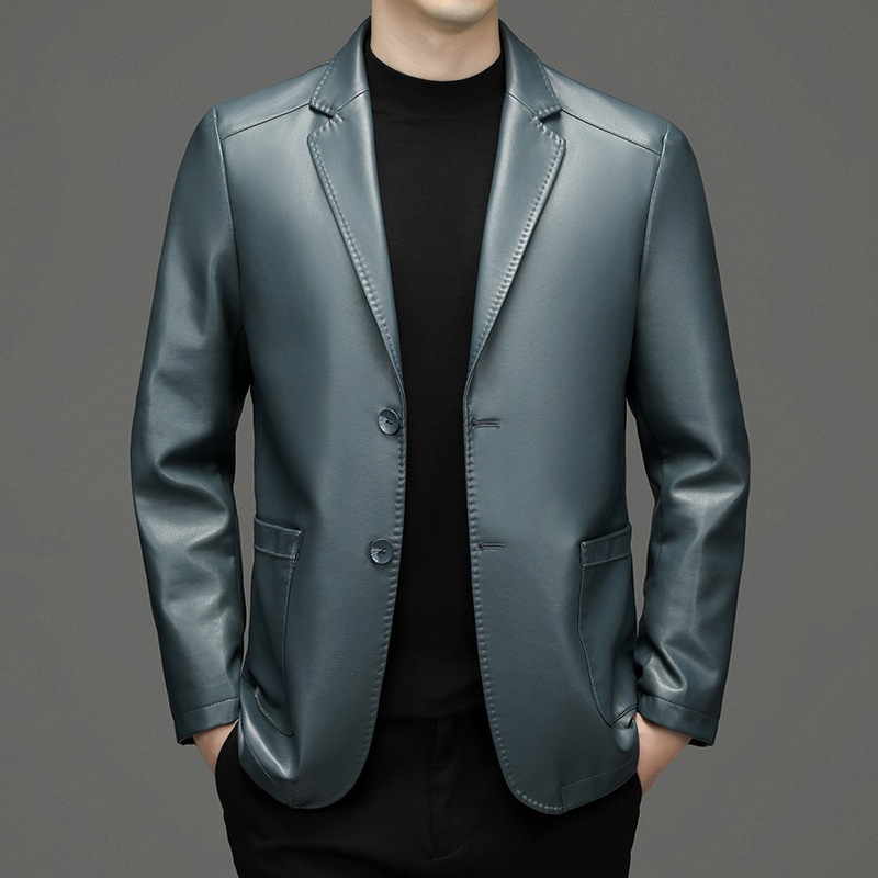 Leather Work Jacket - 새로운 남성 정품 가죽 블레이저 재킷