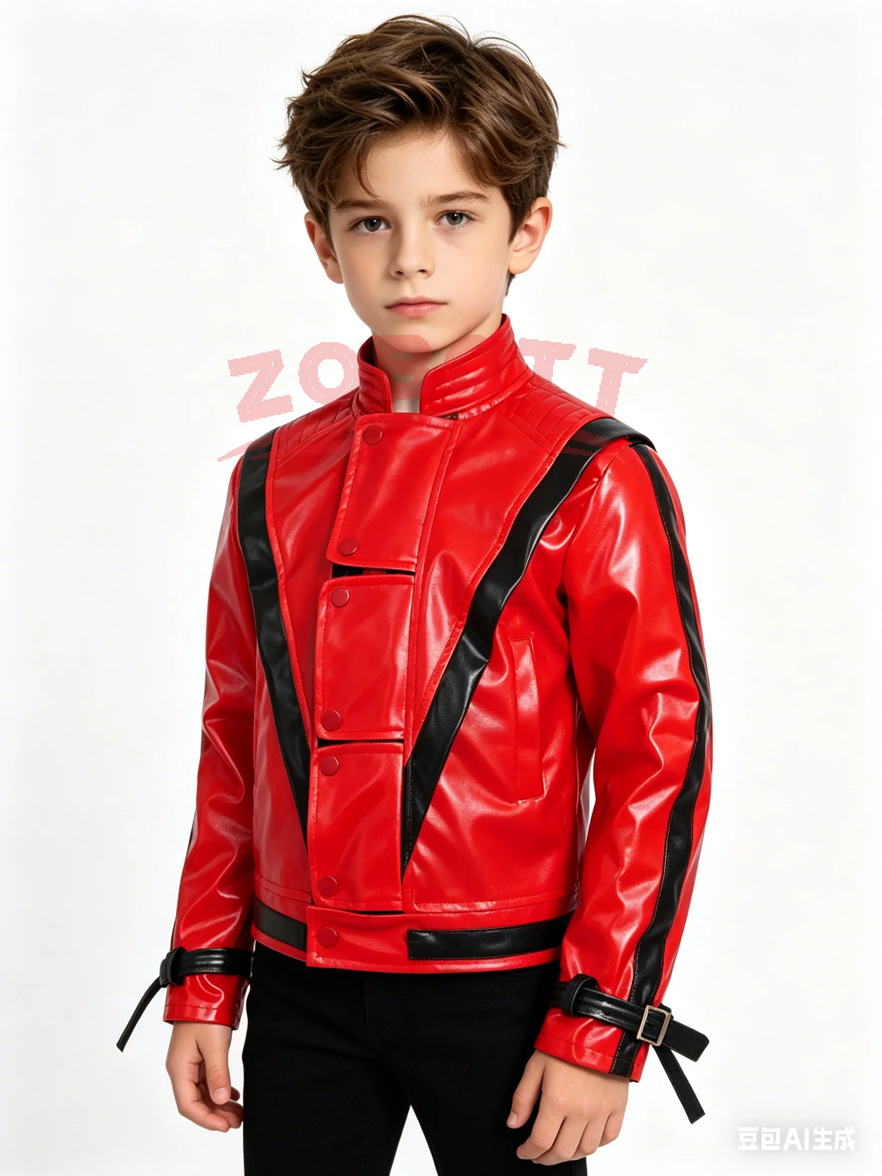 Leather Work Jacket - 마이클 조셉 잭슨 가죽 레드 스릴링