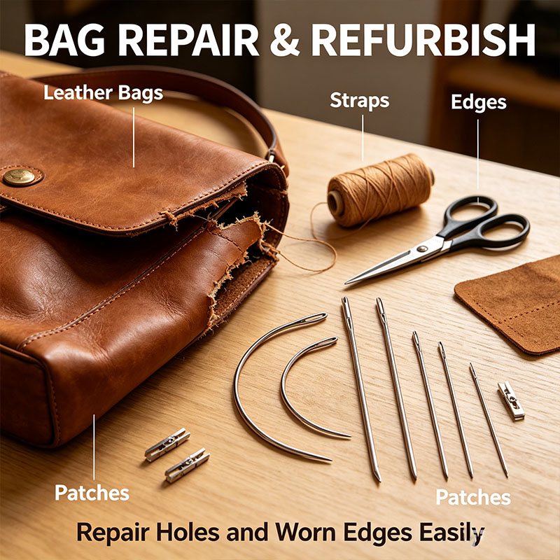 Leatherwork Hand Sewing Needles - 가죽 수공예 바늘 세트, 곡선형 가죽