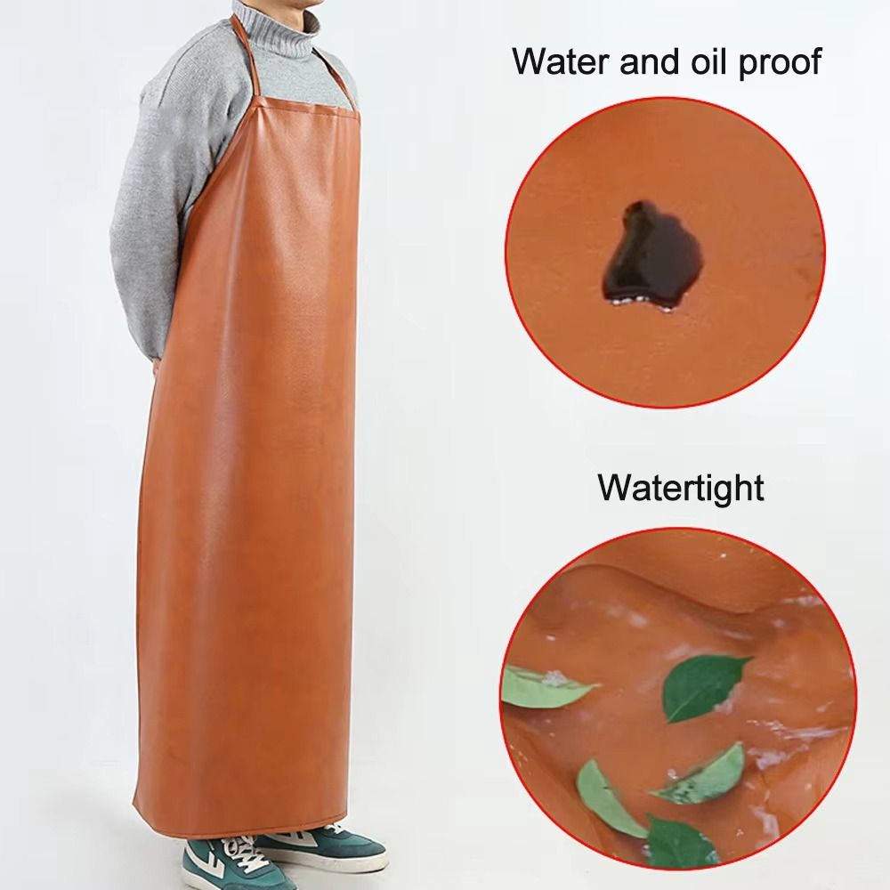 Leatherwork Apron - 두꺼운 PU 가죽 앞치마 95/120cm 내유성