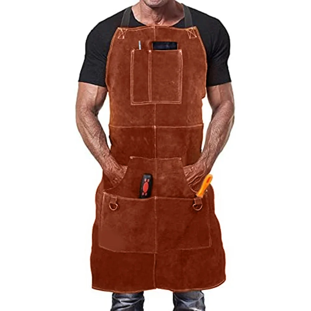 Leatherwork Apron - 소가죽 산업용 내열성 및 내화성 앞치마,