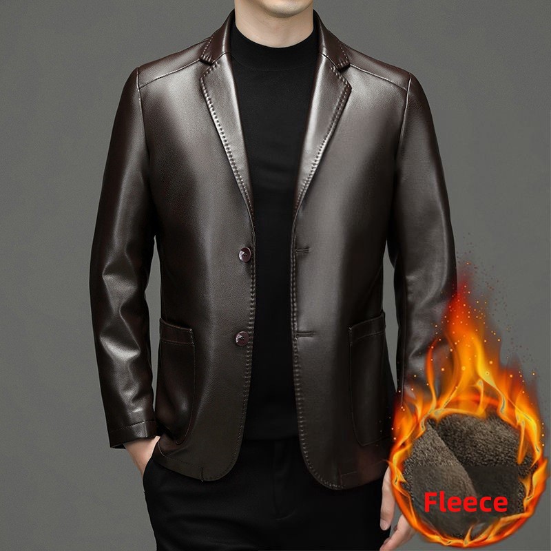 새로운 남성 정품 가죽 블레이저 재킷 슬림 피트 정장  - Leather Work Jacket 리뷰 및 가격