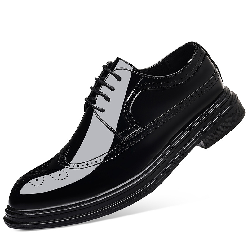 남성용 에나멜 브로그 드레스 슈즈, 레이스업 정장 옥스 - Leather Work Oxfords 리뷰 및 가격