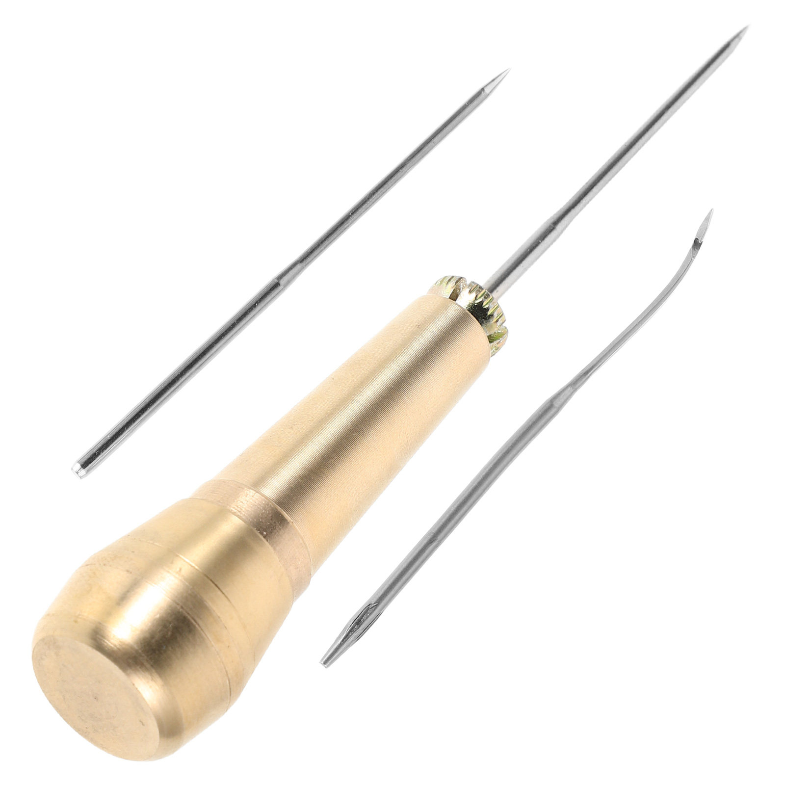 1세트 튼튼한 황동 손잡이가 있는 훅형 아울 바늘, 신 - Leatherwork Hand Sewing Needles 리뷰 및 가격