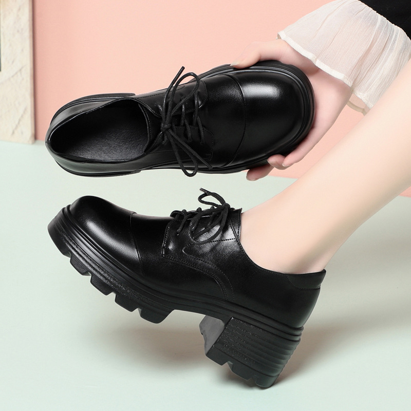 6cm 레트로 통기성 좋은 편안한 두꺼운 밑창 플랫폼  - Leather Work Oxfords 리뷰 및 가격