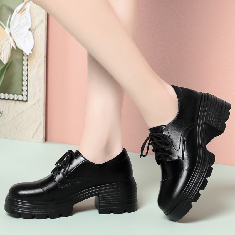 6cm 레트로 통기성 좋은 편안한 두꺼운 밑창 플랫폼  - Leather Work Oxfords 리뷰 및 가격