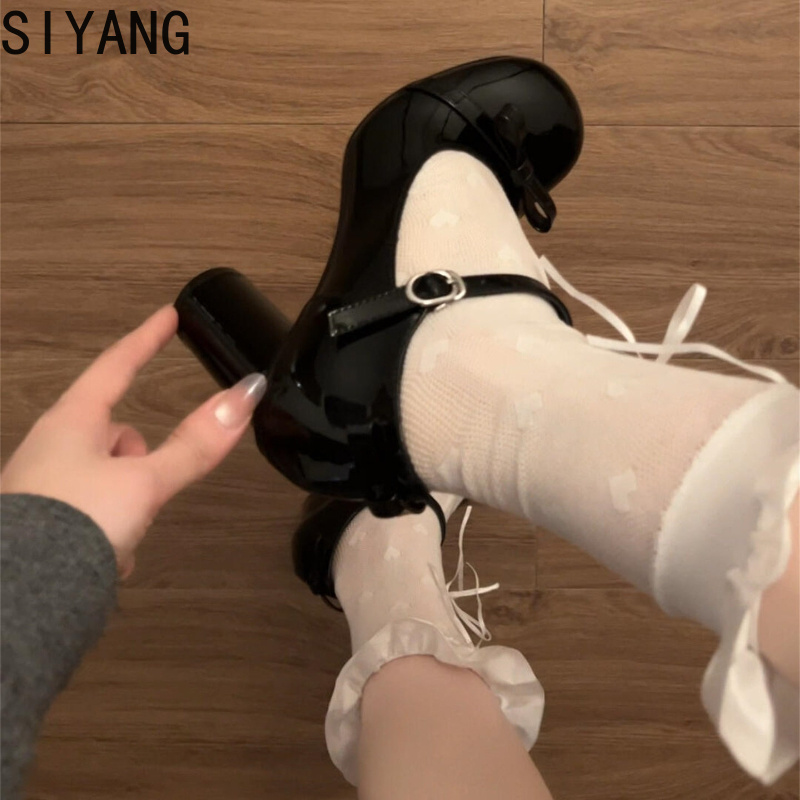 블랙 y2k 힐 여성 메리 제인 슈즈 간결한 얕은 벨트 - Belt Buckle Blank 리뷰 및 가격