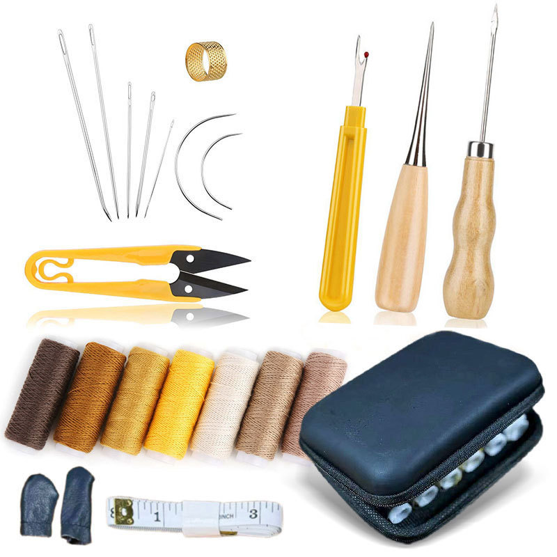 왁스칠한 실 공예 도구 손바느질 퀼팅 송곳 가죽 수리  - Leatherwork Hand Sewing Needles 리뷰 및 가격