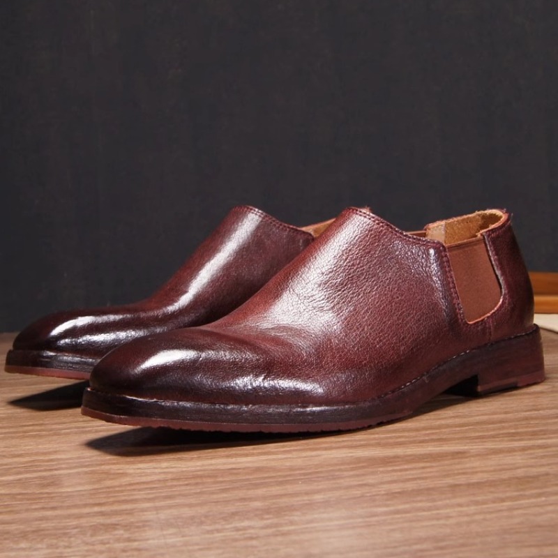 패션 캐주얼 스퀘어 토 첼시 부츠 남성 로우탑 작업용  - Leather Work Oxfords 리뷰 및 가격