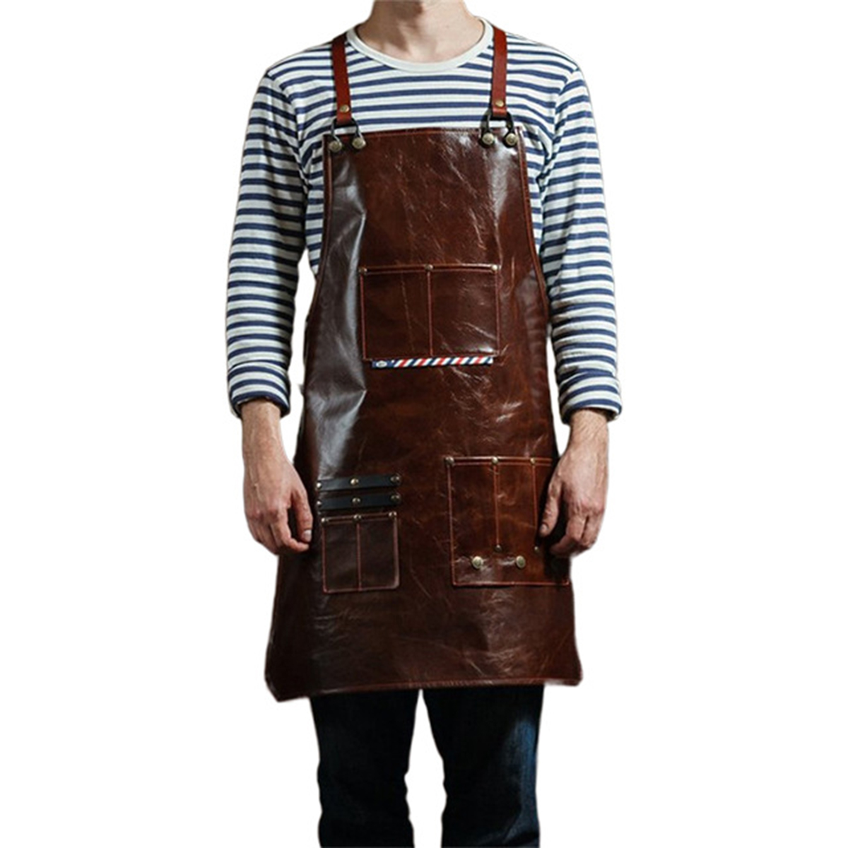 남성용 가죽 작업 앞치마 다중 포켓이 있는 이발소 커피 - Leatherwork Apron 리뷰 및 가격