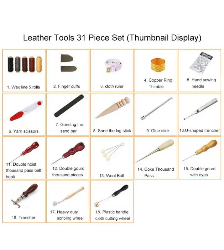 전문 가죽 바느질 공예 도구 세트 왁스 실 손바느질 펀 - Leatherwork Hand Sewing Needles 리뷰 및 가격