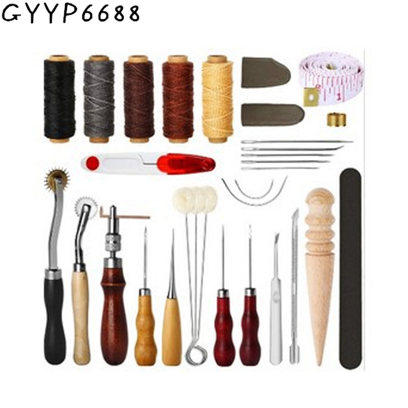 전문 가죽 바느질 공예 도구 세트 왁스 실 손바느질 펀 - Leatherwork Hand Sewing Needles 리뷰 및 가격