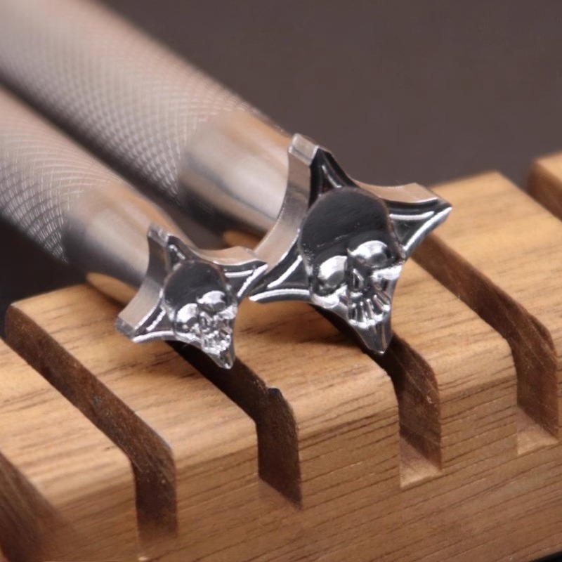 304 스테인레스 스틸 해골 머리 디자인 가죽 조각 스 - Leatherwork Embossing 리뷰 및 가격