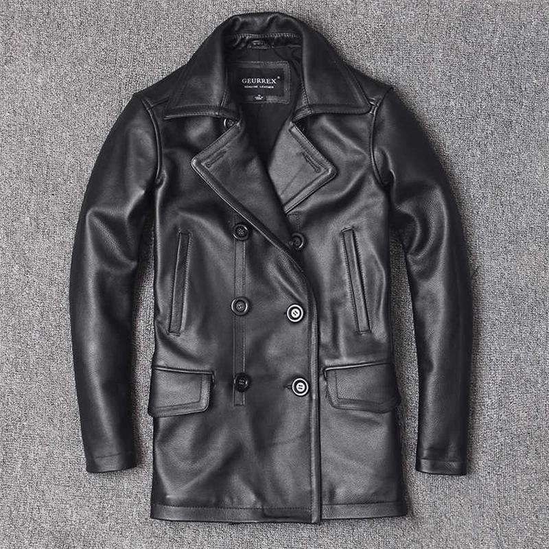 정품 가죽 자켓 남성용 탑 레이어 소가죽 자켓 중간 길 - Leather Work Jacket 리뷰 및 가격
