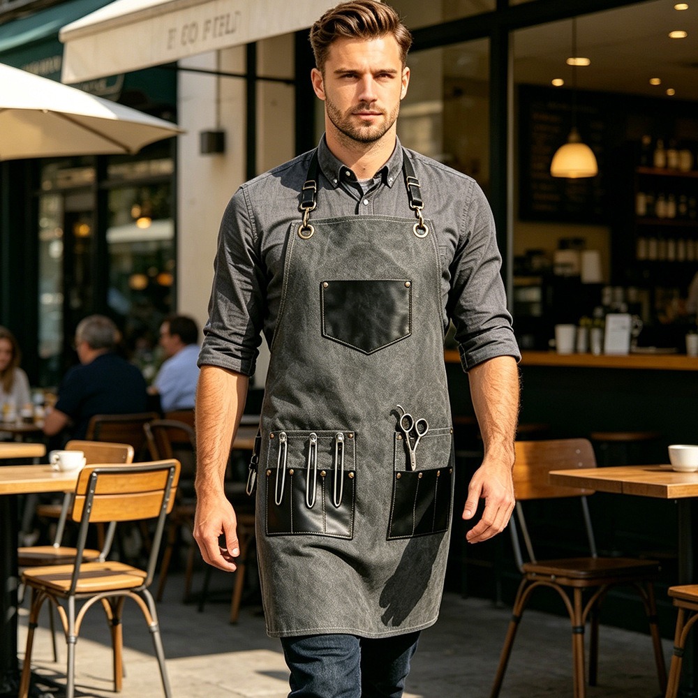 두꺼운 캔버스 앞치마 가죽 멀티 포켓 작업복 앞치마 이 - Leatherwork Apron 리뷰 및 가격