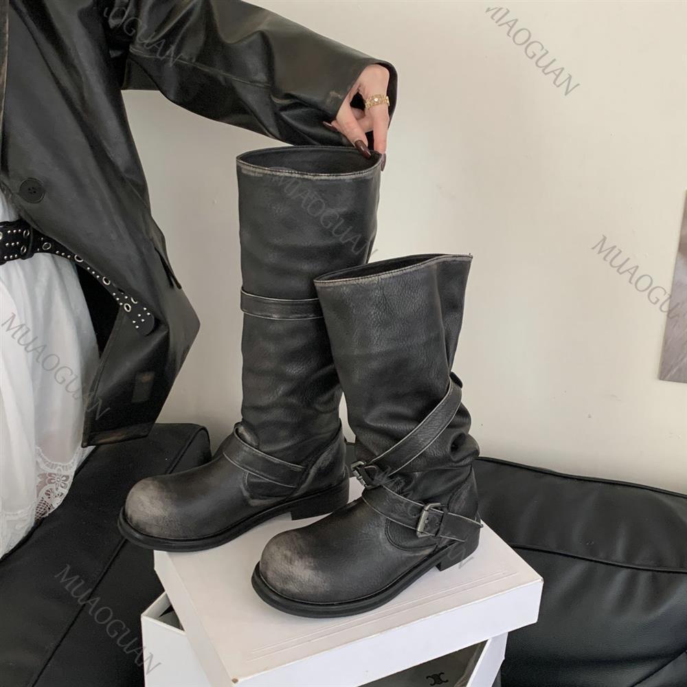 봄 가을 청키 힐 허벅지까지 오는 나이트 부츠 벨트 버 - Belt Buckle Blank 리뷰 및 가격