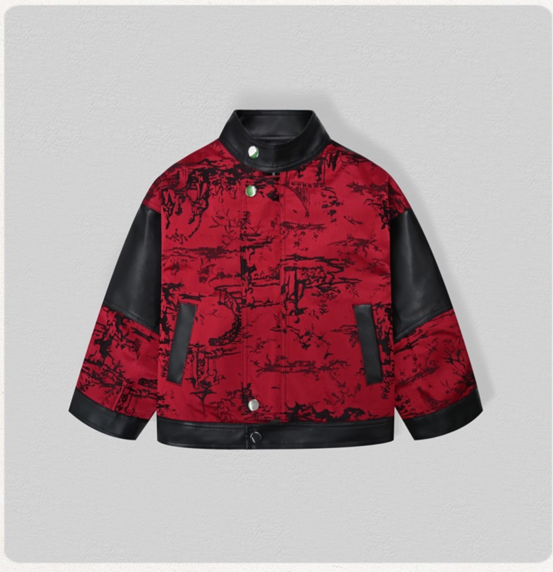 신사풍 아동 자수 모터사이클 PU 가죽 재킷 소년 방수 - Leather Work Jacket 리뷰 및 가격