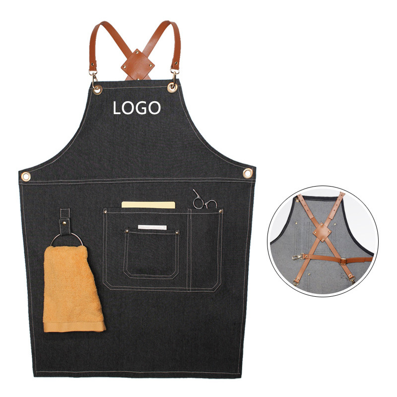 플로럴 PU 가죽 스트랩 데님 작업 앞치마 (바리스타, - Leatherwork Apron 리뷰 및 가격