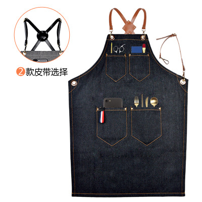 플로럴 PU 가죽 스트랩 데님 작업 앞치마 (바리스타, - Leatherwork Apron 리뷰 및 가격