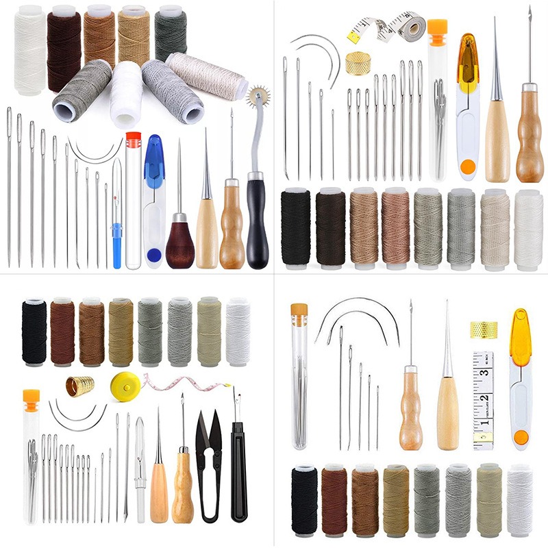 가죽 공예 도구 키트 바느질 키트 왁스 처리된 실 손바 - Leatherwork Hand Sewing Needles 리뷰 및 가격
