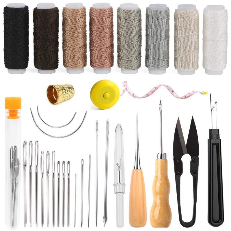 가죽 공예 도구 키트 바느질 키트 왁스 처리된 실 손바 - Leatherwork Hand Sewing Needles 리뷰 및 가격