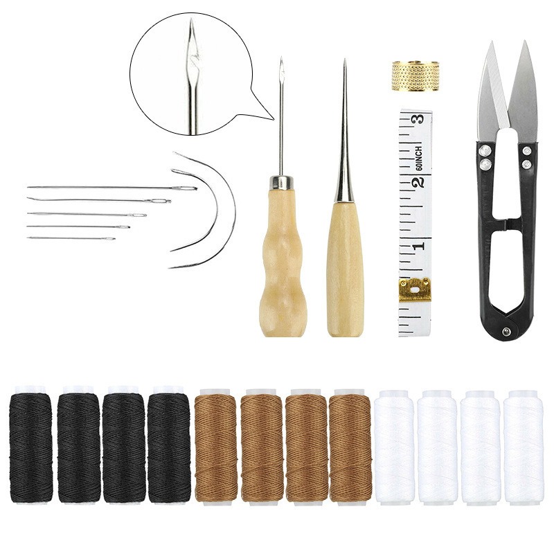 가죽 공예 도구 키트 바느질 키트 왁스 처리된 실 손바 - Leatherwork Hand Sewing Needles 리뷰 및 가격