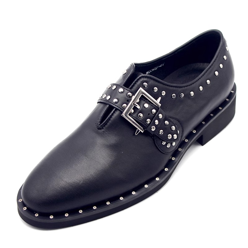 새로운 패션 리벳 먼크 슈즈 로퍼 수제 슬립온 천연 가 - Leather Work Oxfords 리뷰 및 가격