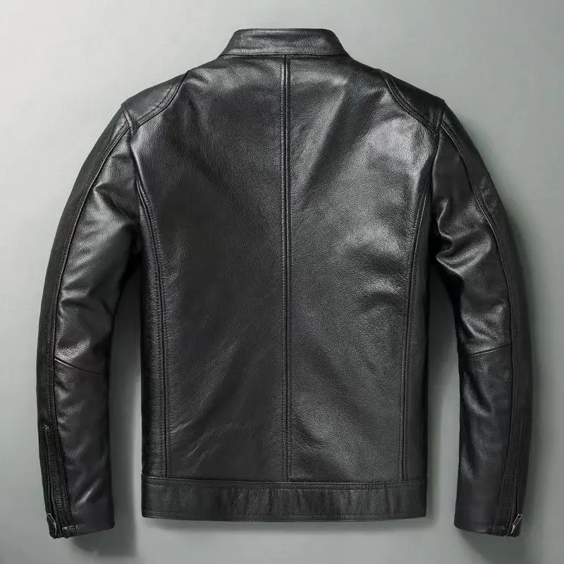 남성용 진짜 가죽 재킷, 100% 소가죽 슬림핏 스탠드 - Leather Work Jacket 리뷰 및 가격