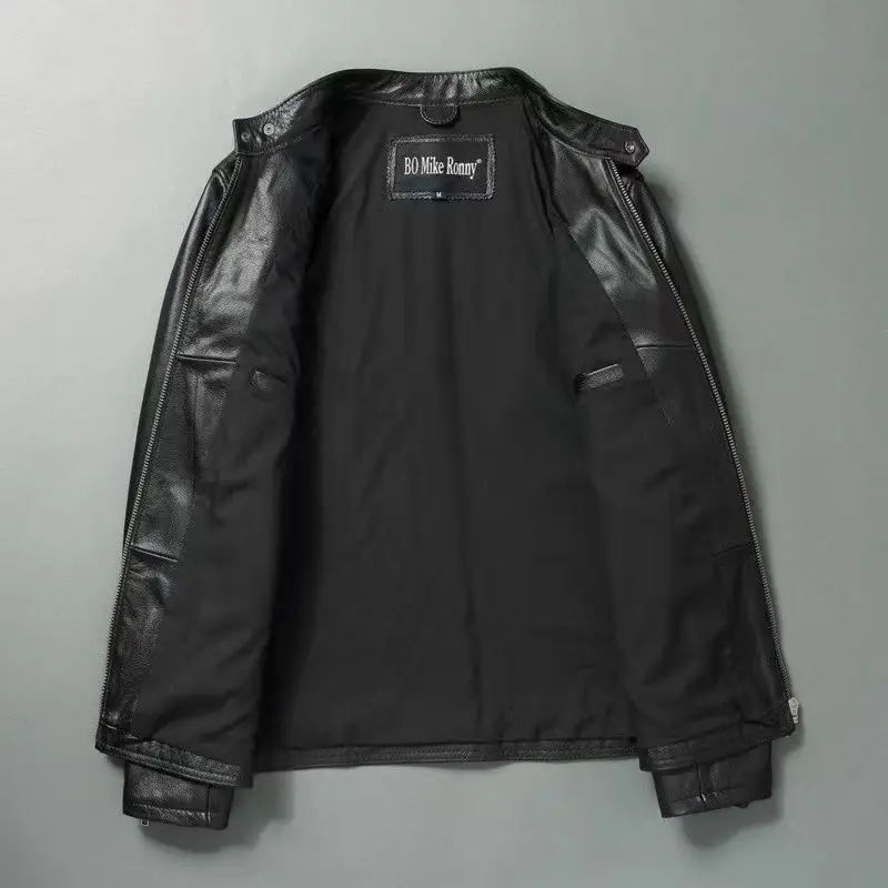 남성용 진짜 가죽 재킷, 100% 소가죽 슬림핏 스탠드 - Leather Work Jacket 리뷰 및 가격