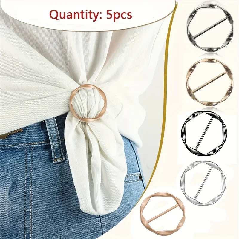 5pcs 패션 금속 라운드 서클 클립 버클 숄 티셔츠  - Belt Buckle Blank 리뷰 및 가격