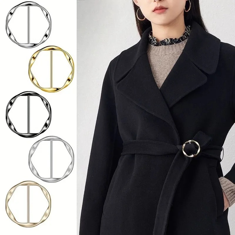 5pcs 패션 금속 라운드 서클 클립 버클 숄 티셔츠  - Belt Buckle Blank 리뷰 및 가격
