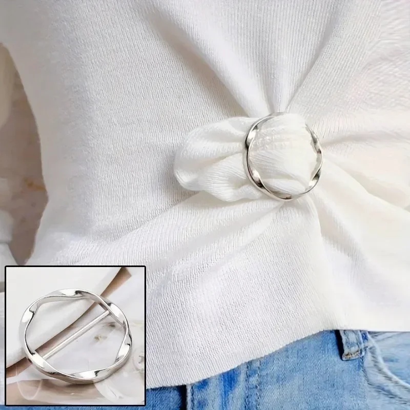 5pcs 패션 금속 라운드 서클 클립 버클 숄 티셔츠  - Belt Buckle Blank 리뷰 및 가격